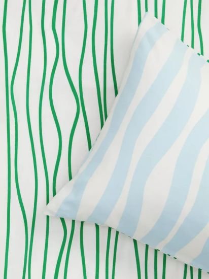 Ripple Stripe Reversible Pure Cotton Duvet Cover Set